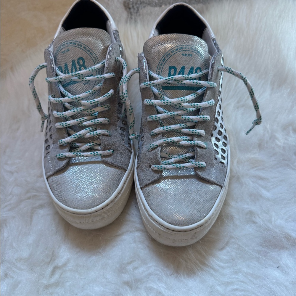P448 Sneakers with Teal Accents